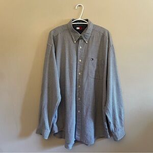 Vintage Tommy Hilfiger Purple & Navy Small Plaid Button Down Shirt